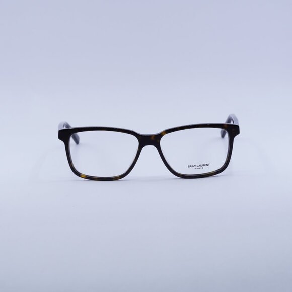 Saint Laurent SL458/F 002 Eyeglasses Dark Havana 55mm Rectangle Frame - Picture 2 of 11